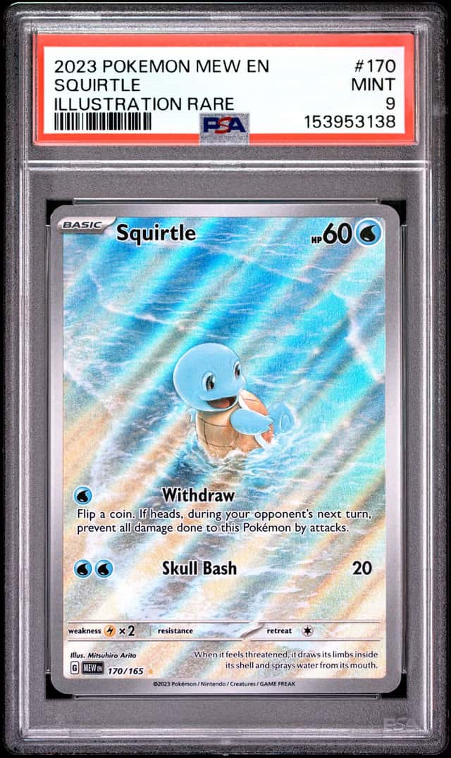2023 POKEMON MEW EN-151 ILLUSTRATION RARE #170 SQUIRTLE PSA 9