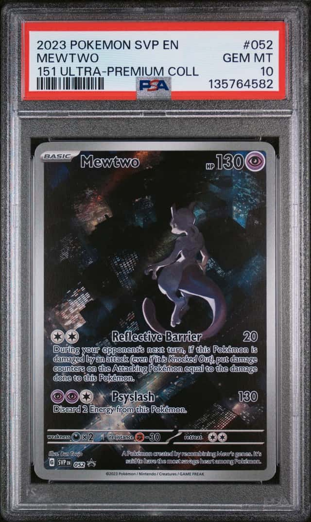 2023 POKEMON SV 151 UPC BLACK STAR PROMO #052 MEWTWO PSA 10