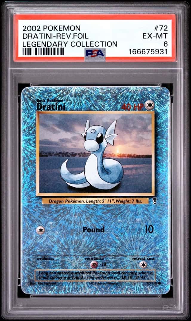 2002 POKEMON LEGENDARY COLLECTION #72 DRATINI-REVERSE FOIL PSA 6