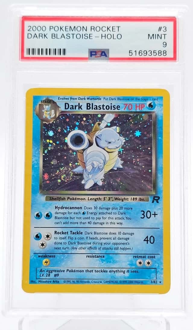 DARK BLASTOISE 2000 POKEMON TEAM ROCKET 3/82 RARE HOLO PSA 9 Q0895