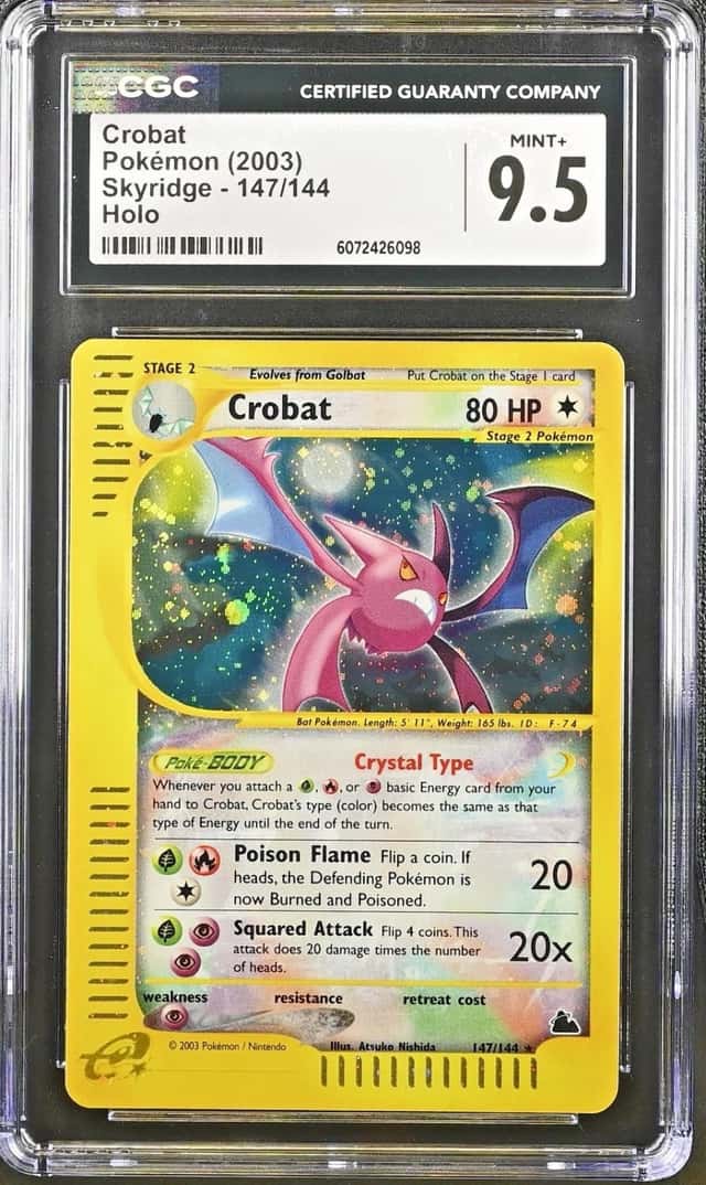 2003 Pokémon Crobat Holo Crystal Skyridge 147/144 CGC 9.5