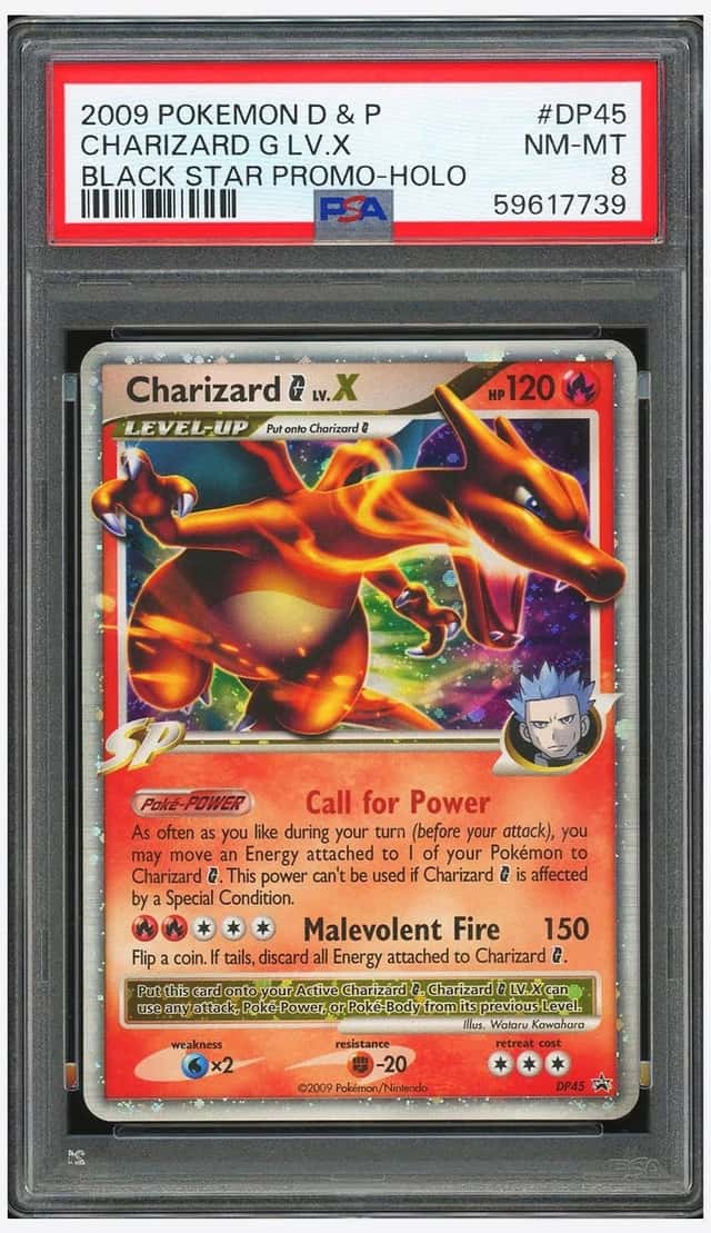 Pokemon PSA 8 Charizard G LV.X Holo Promo 2009 #DP45 Black Star Promos English