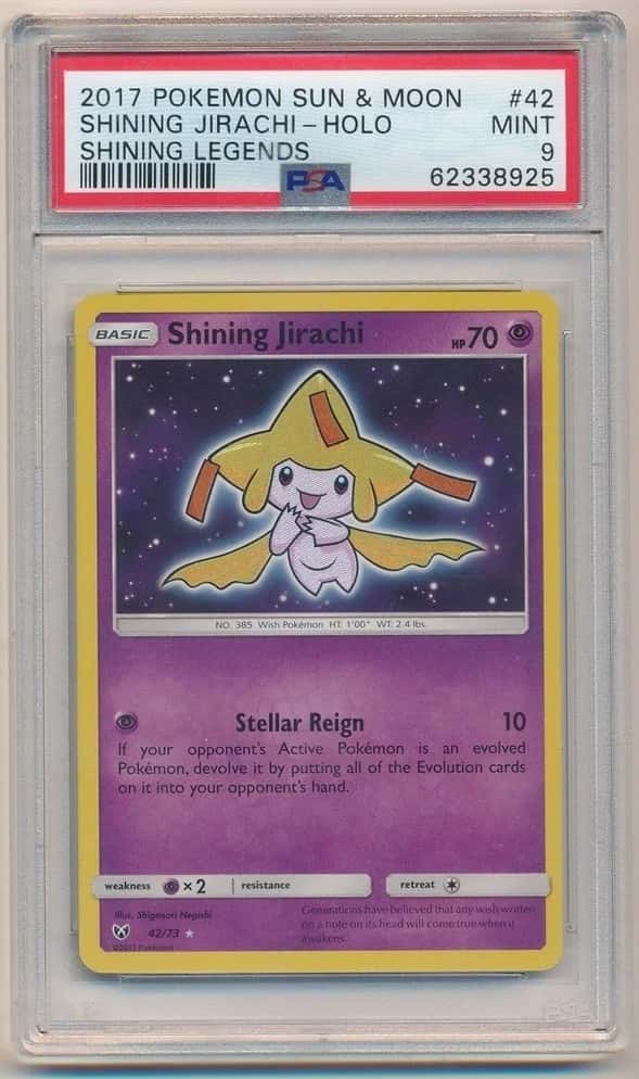 SHINING JIRACHI 2017 POKEMON SUN & MOON HOLO SHINING LEGENDS #42 PSA 9 MINT
