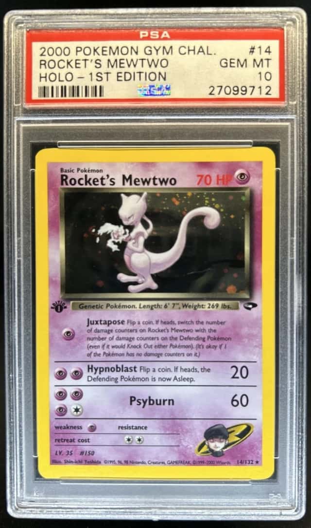 2000 Pokemon Gym Challenge 1st Edition Rocket's Mewtwo Holo #14/132 PSA 10