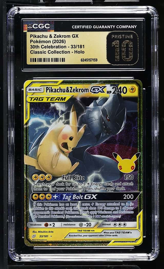 2019 Pokémon Pikachu & Zekrom GX Holo Team Up 33/181 CGC PRISTINE 10