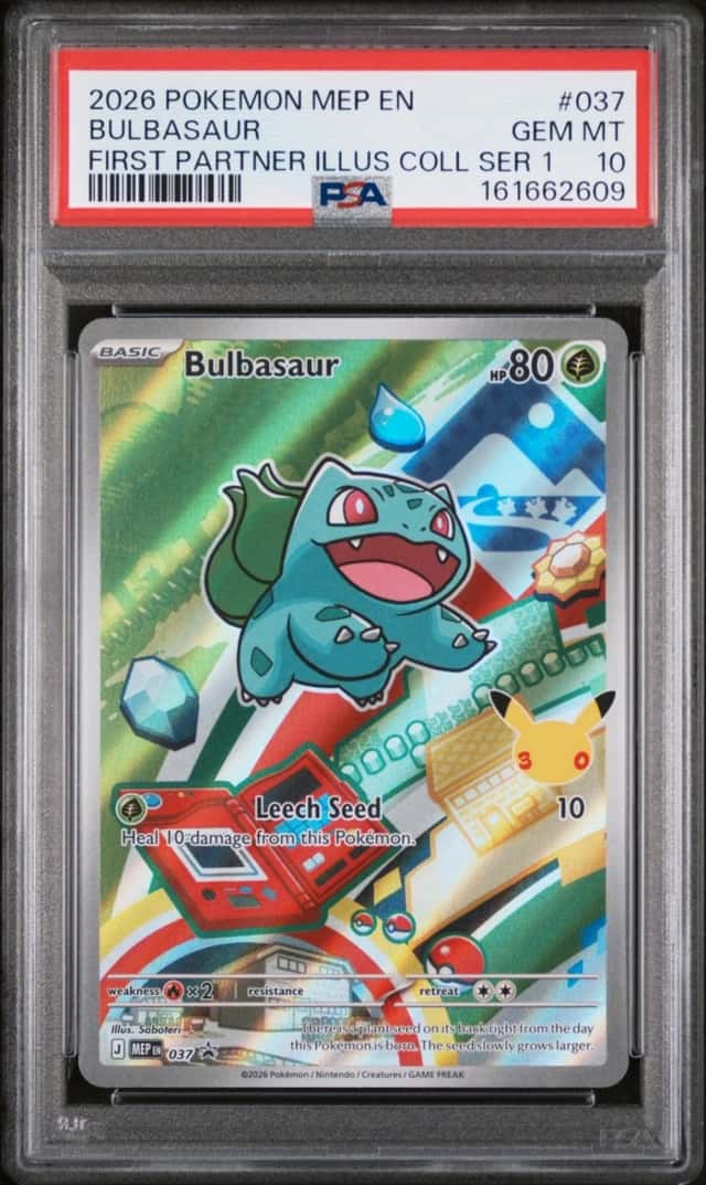 2026 POKEMON MEP FIRST PARTNER ILLUSTRATION COLLECTION #037 BULBASAUR PSA 10