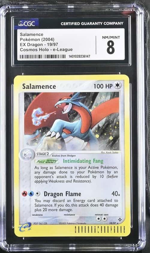 CGC 8 MINT Salamence 19/97 EX Dragon E-League Cosmos Holo Pokemon Card