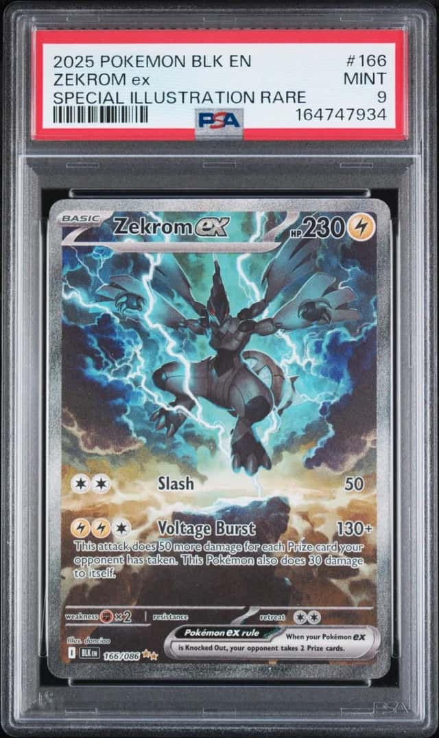 2025 POKEMON BLK EN-BLACK BOLT SPECIAL ILLUSTRATION RARE #166 ZEKROM EX PSA 9