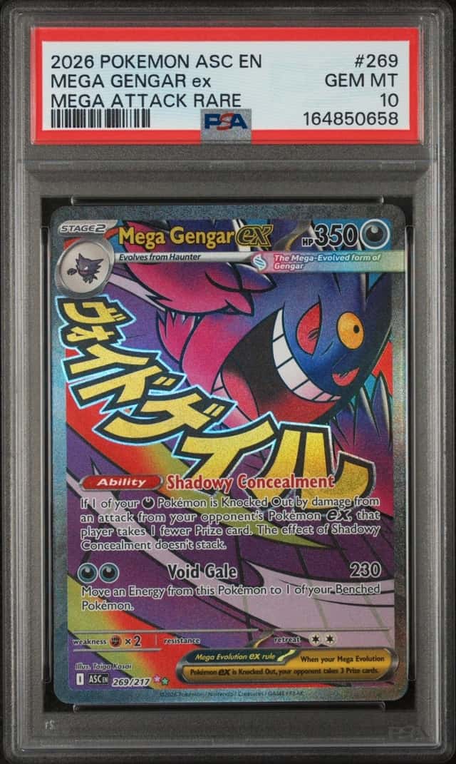2026 POKEMON ASC EN-ASCENDED HEROES MEGA ATTACK RARE #269 MEGA GENGAR EX PSA 10