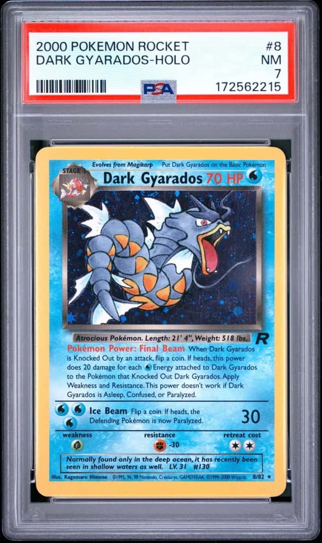 Pokemon Dark Gyarados Holo Team Rocket 8 PSA 7