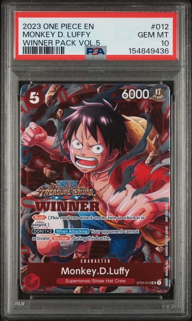 2023 ONE PIECE PROMOS WINNER PACK VOL.5 #012 MONKEY D. LUFFY PSA 10