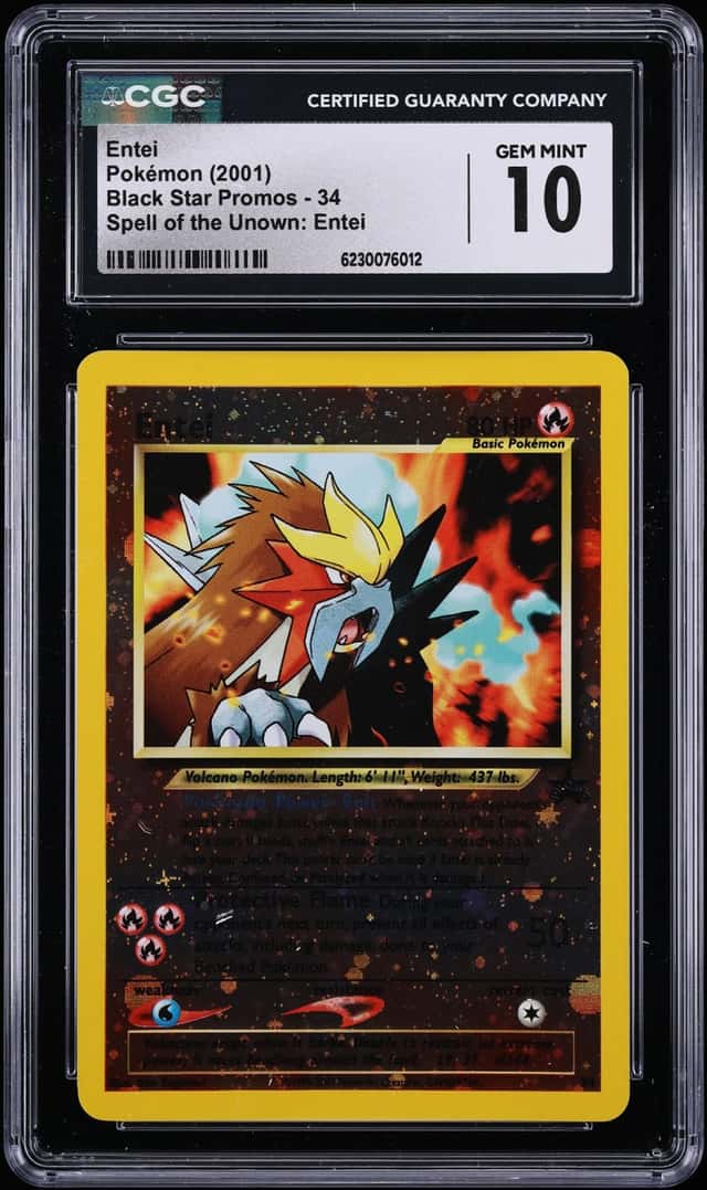 2001 Pokemon Black Star Promo Spell Of The Unown Holo Entei #34 CGC 10 GEM MINT
