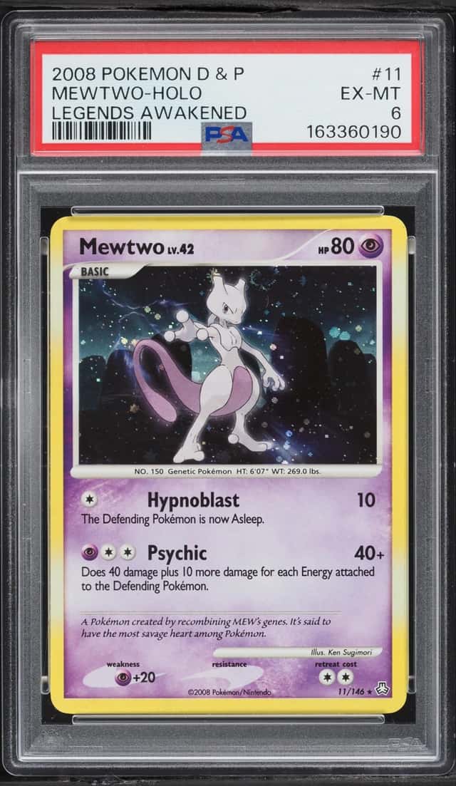 2008 Pokemon Diamond & Pearl Legends Awakened Holo Mewtwo #11 PSA 6 EXMT