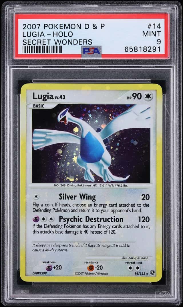 2007 Pokemon Diamond & Pearl Secret Wonders Holo Lugia #14 PSA 9 MINT