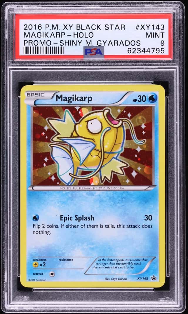 2016 Pokemon XY Black Star Promo Shiny Mega Gyarados Box Holo Magikarp #XY143 PSA 9 MINT