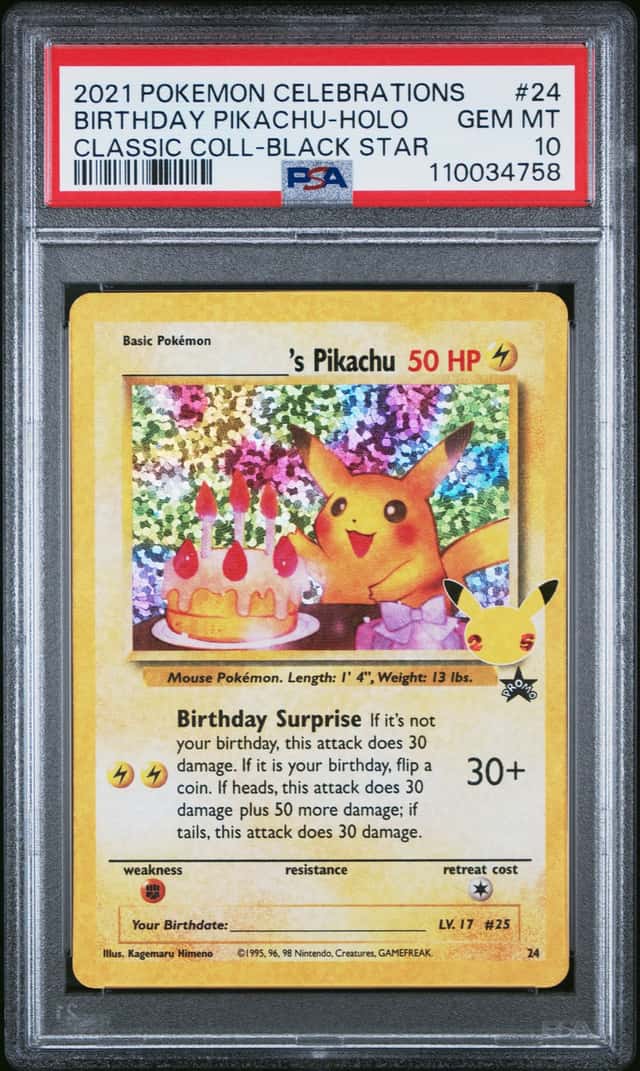 BIRTHDAY PIKACHU 2021 POKEMON CELEBRATIONS CLASSIC COLL #24 BSP PSA 10 Q3963-7