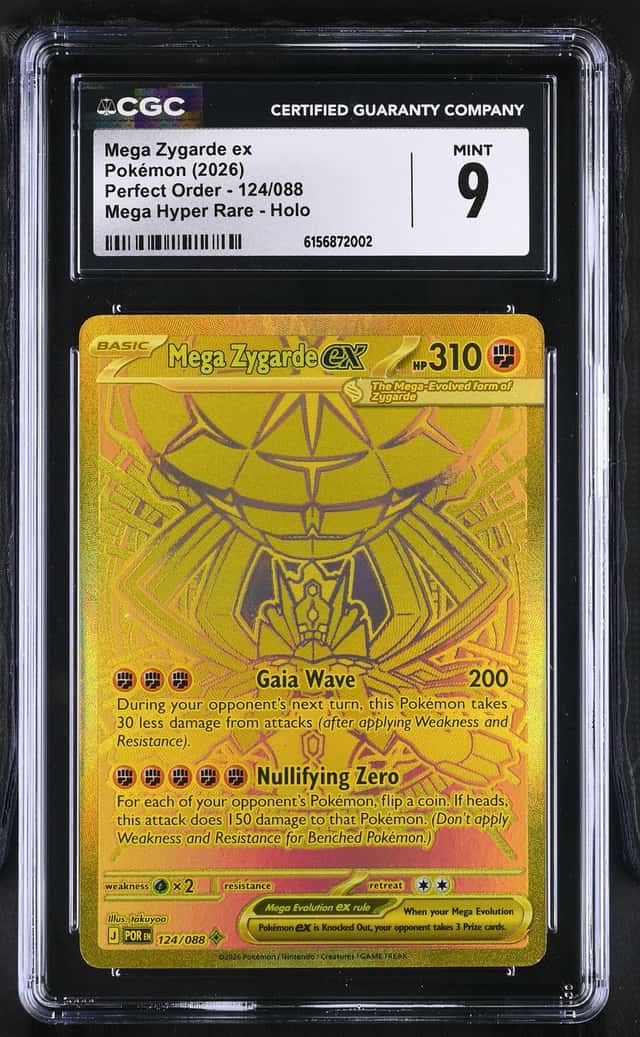 Pokemon Mega Zygarde EX Perfect Order 124/088 Mega Hyper Rare CGC 9 Mint