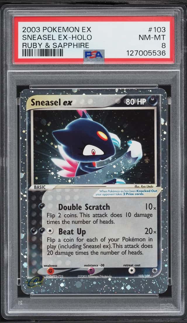 2003 Pokemon EX Ruby & Sapphire Holo Sneasel EX #103 PSA 8 NM-MT