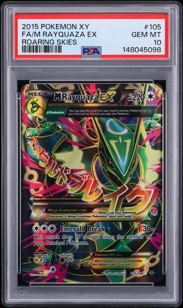 2015 Pokemon XY Roaring Skies Full Art M Rayquaza EX #105 PSA 10 GEM MINT