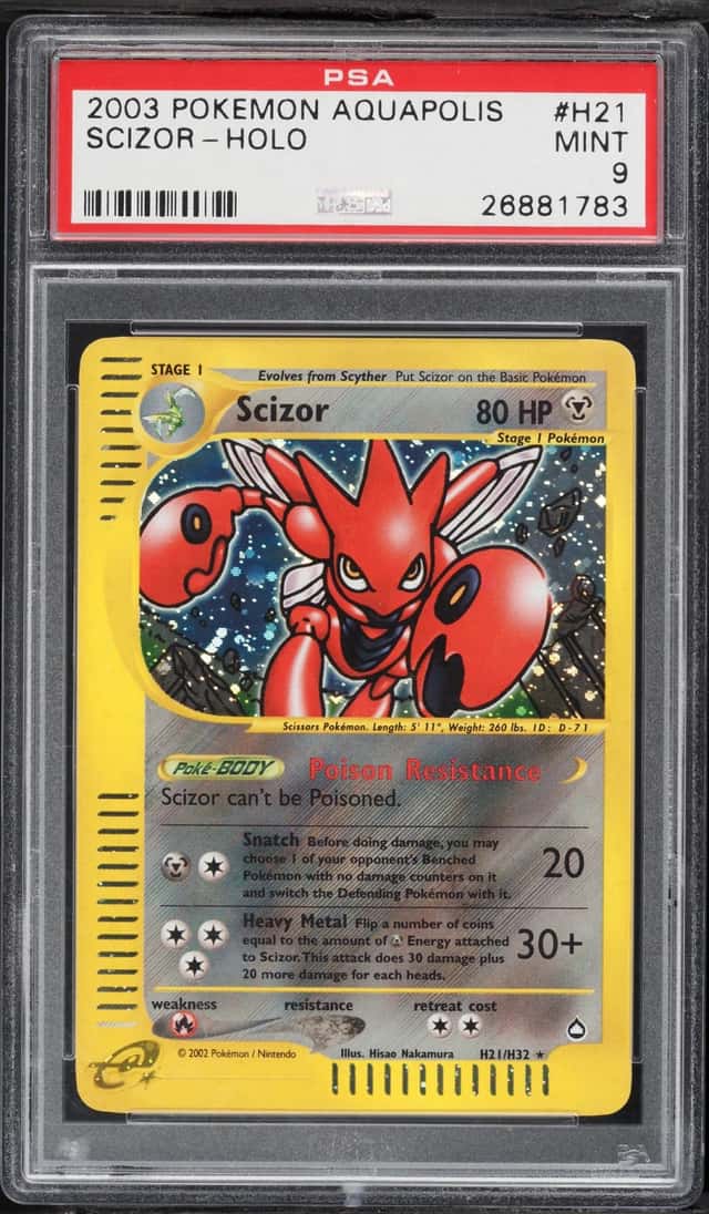 2003 Pokemon Aquapolis Holo Scizor #H21 PSA 9 MINT