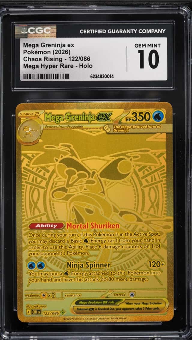 2026 Pokemon Mega Evolution Chaos Rising MHR Mega Greninja Ex #122 CGC 10 GEM MINT