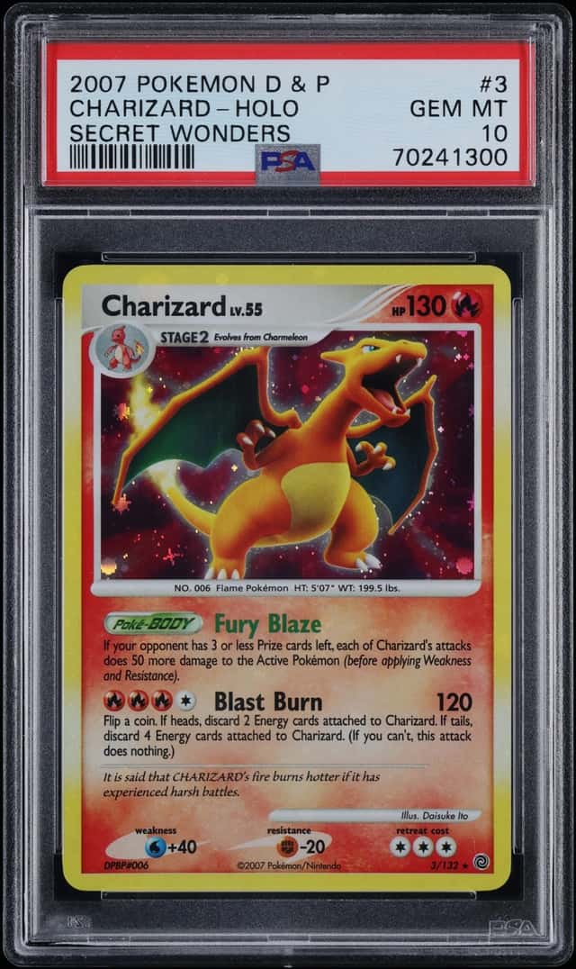 2007 Pokemon Diamond & Pearl Secret Wonders Holo Charizard #3 PSA 10 GEM MINT