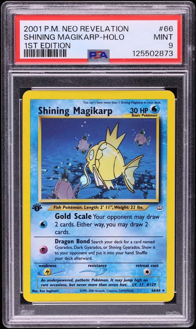 2001 Pokemon Neo Revelation 1st Edition Holo Shining Magikarp #66 PSA 9 MINT