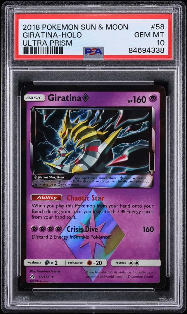2018 Pokemon Sun & Moon Ultra Prism Holo Giratina #58 PSA 10 GEM MINT