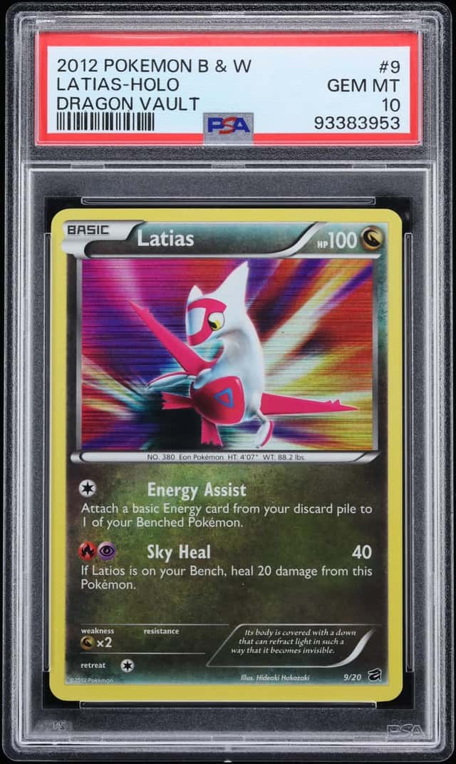 2012 Pokemon Black & White Dragon Vault Holo Latias #9 PSA 10 GEM MINT