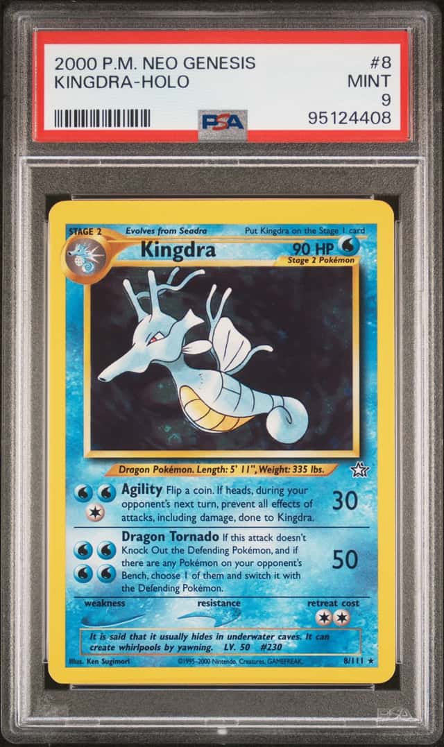 2000 Pokemon Neo Genesis Holo Kingdra #8 PSA 9 MINT