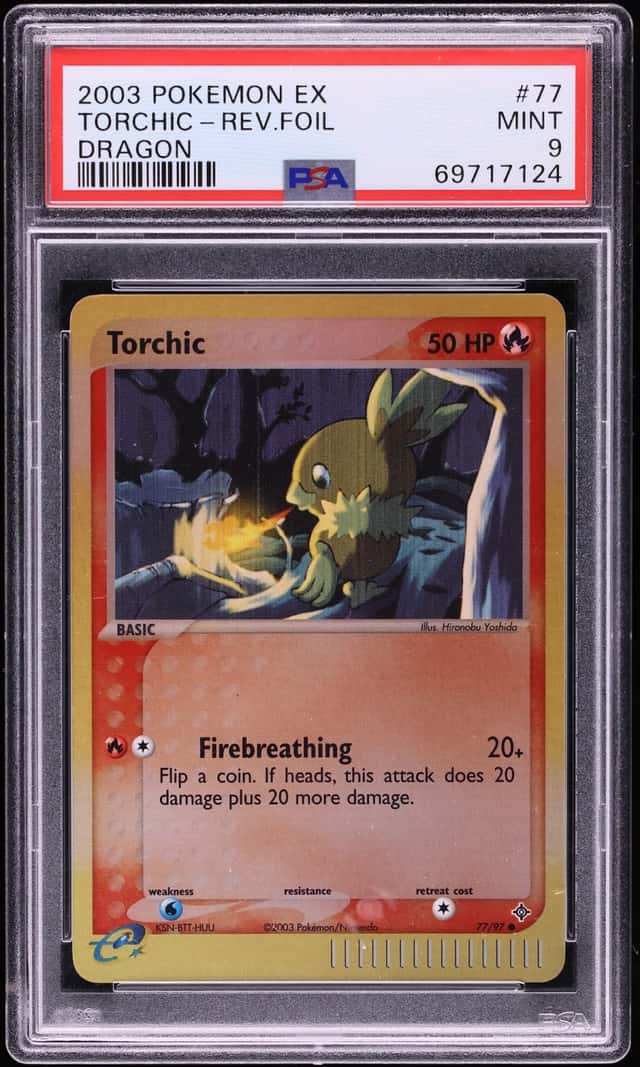 2003 Pokemon EX Dragon Reverse Holo Torchic #77 PSA 9 MINT