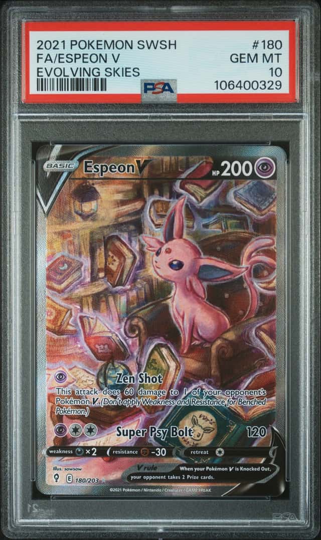 Pokémon Espeon V 180 Evolving Skies PSA Trading Card...