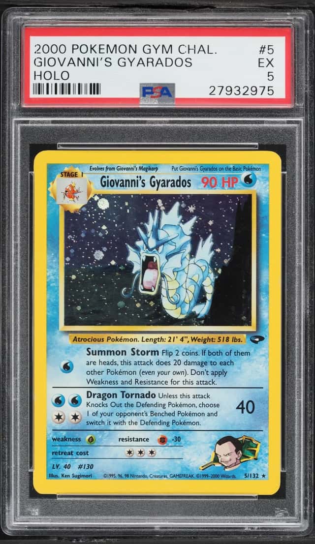 2000 Pokemon Gym Challenge Holo Giovanni's Gyarados #5 PSA 5 EX