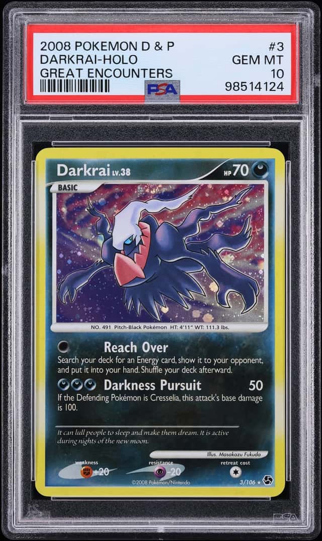 2008 Pokemon Diamond & Pearl Great Encounters Holo Darkrai #3 PSA 10 GEM MINT