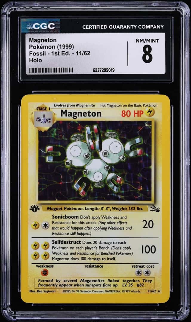 1999 Pokemon Fossil 1st Edition Holo Magneton #11 CGC 8 NM-MT