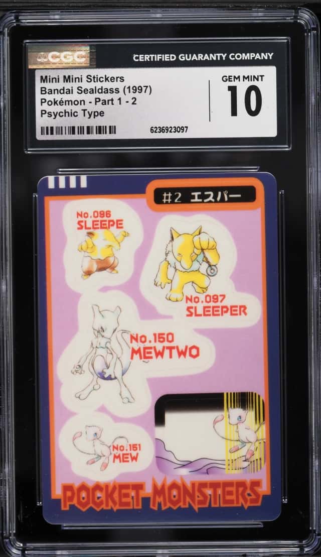 1997 Pokemon Japanese Bandai Sealdass Mini Mini Sticker Part 1 Psychic Type CGC 10 GEM MINT