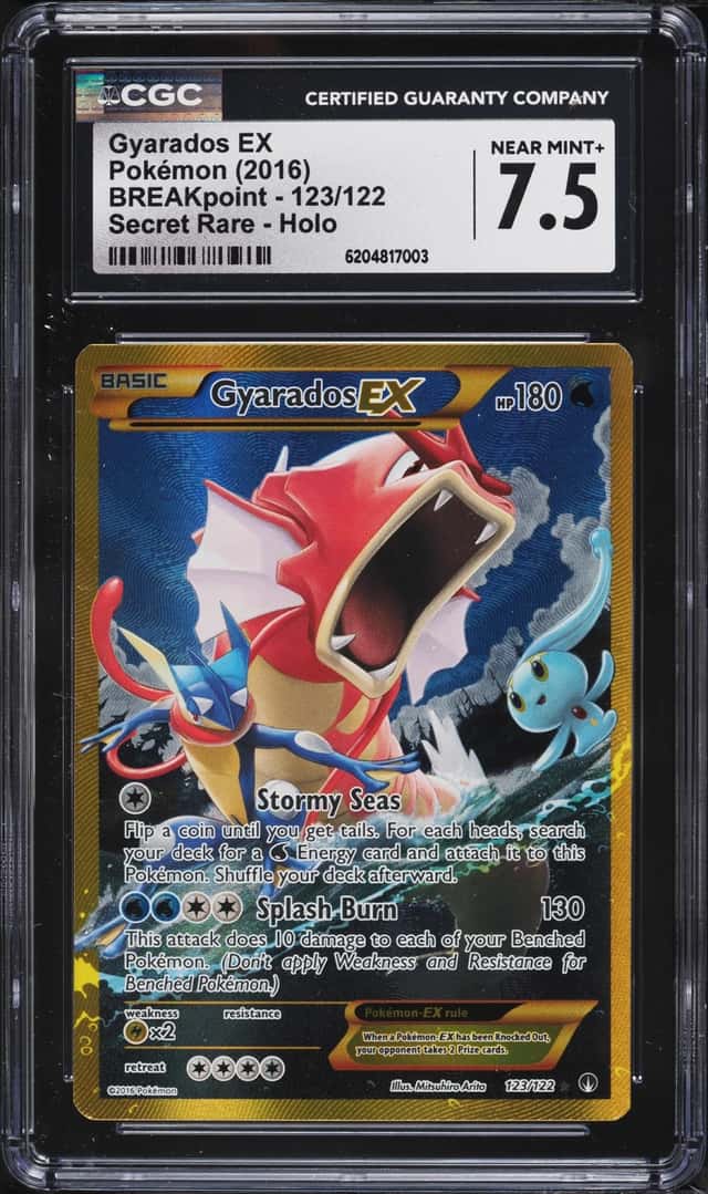 2016 Pokemon XY BREAKpoint SEC Gyarados EX #123 CGC 7.5 NRMT+