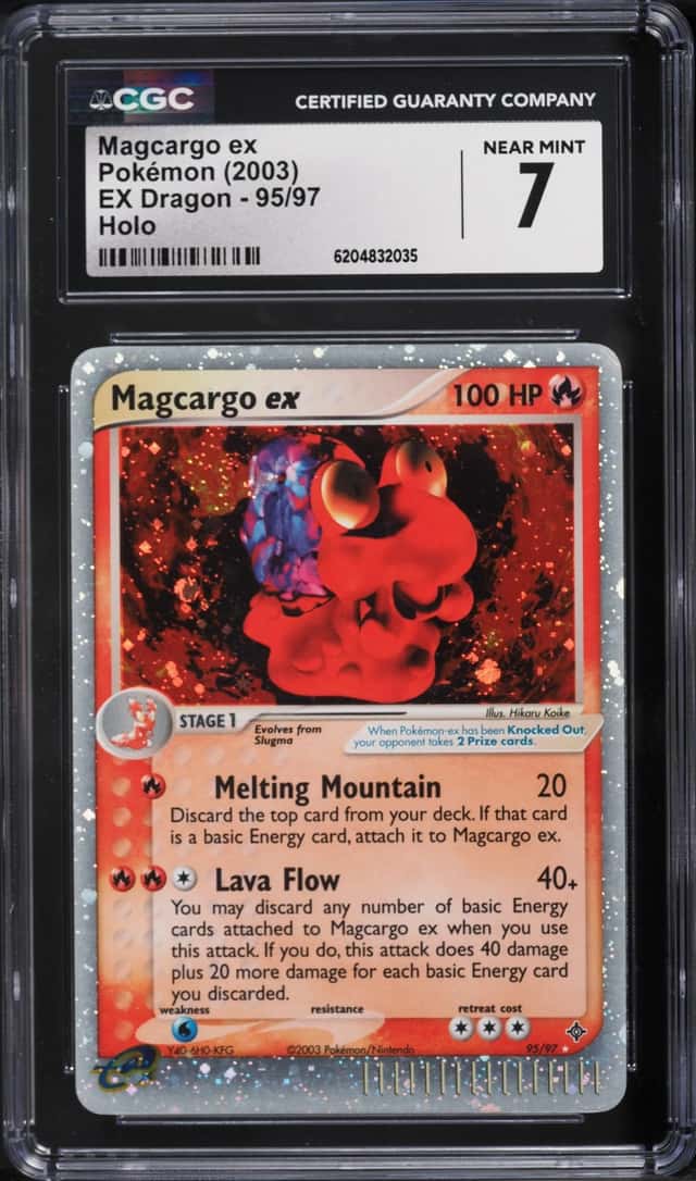 2003 Pokemon EX Dragon Holo Magcargo EX #95 CGC 7 NRMT
