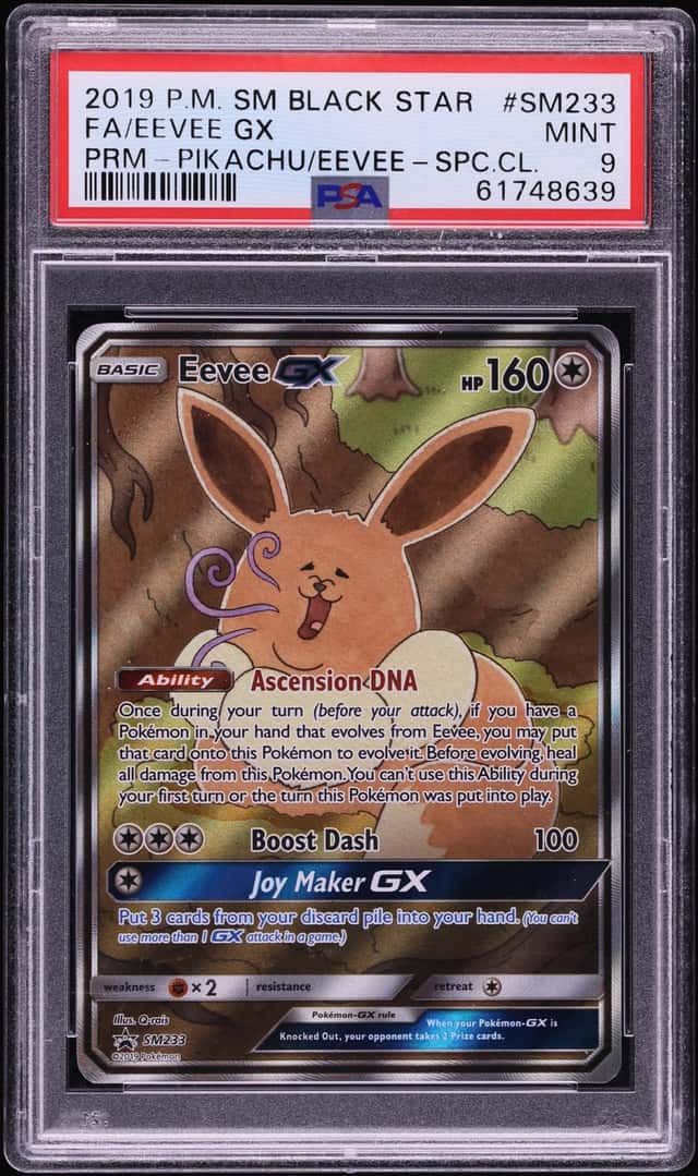 2019 Pokemon Sun & Moon Promo Pikachu Special Collection Full Art Eevee GX #SM233 PSA 9 MINT