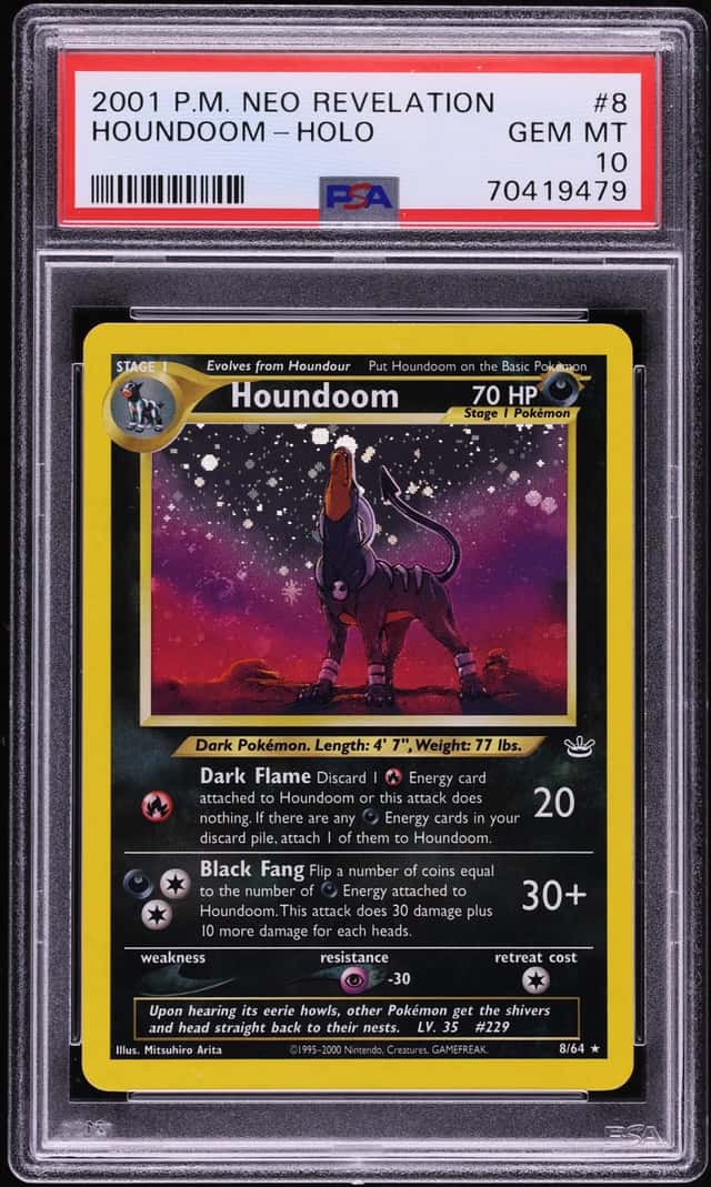 2001 Pokemon Neo Revelation Holo Houndoom #8 PSA 10 GEM MINT