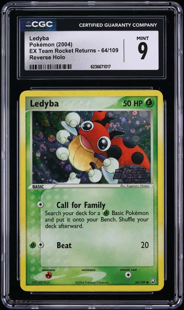 2004 Pokemon EX Team Rocket Returns Reverse Holo Ledyba #64 CGC 9 MINT