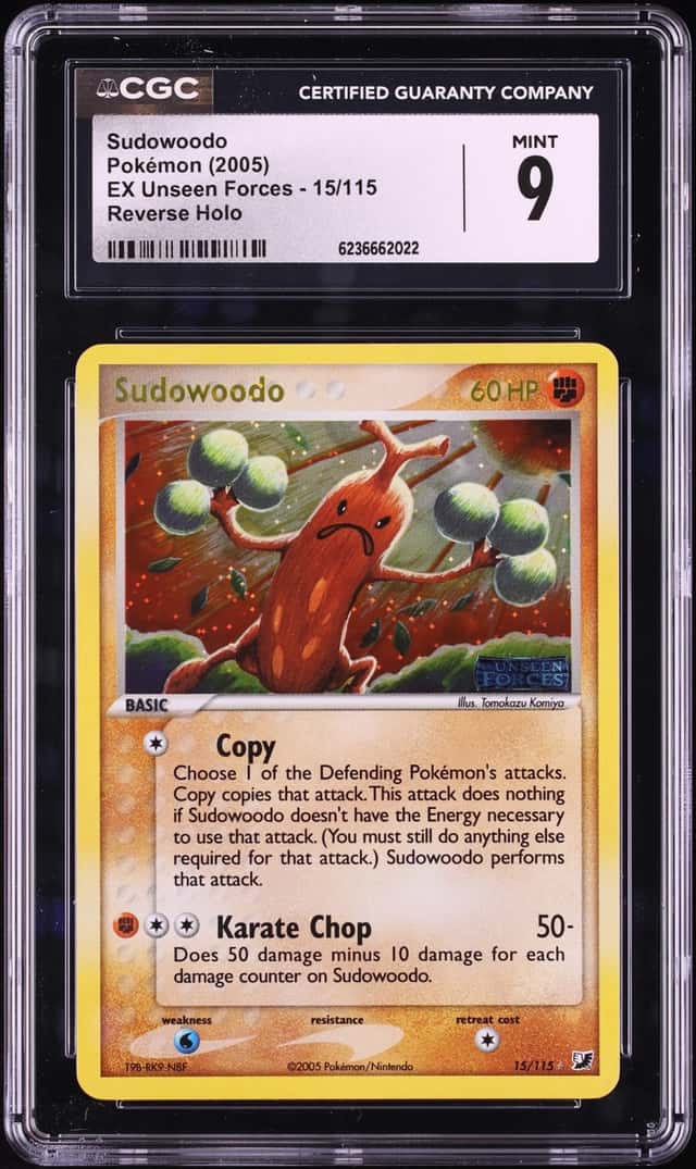 2005 Pokemon EX Unseen Forces Reverse Holo Sudowoodo #15 CGC 9 MINT