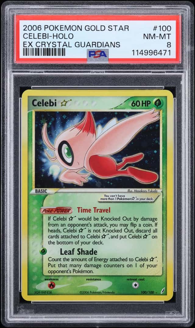 2006 Pokemon EX Crystal Guardians Holo Celebi GOLD STAR #100 PSA 8 NM-MT