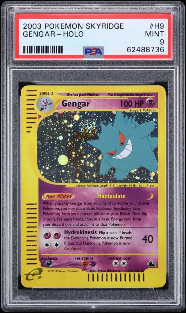 2003 Pokemon Skyridge Holo Gengar #H9 PSA 9 MINT