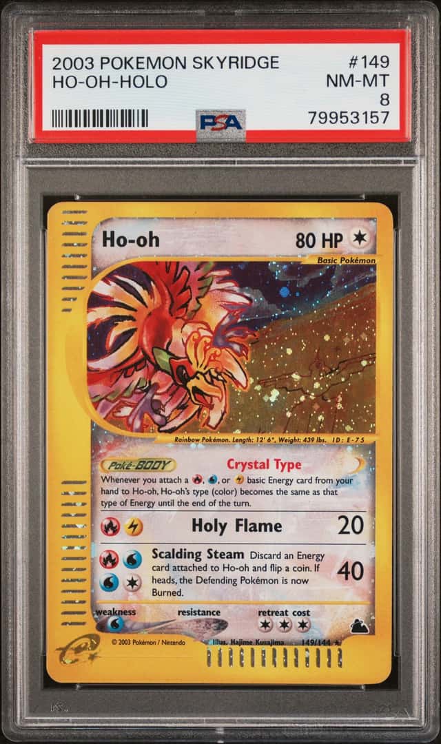 2003 Pokemon Skyridge Holo Crystal Ho-Oh #149 PSA 8 NM-MT