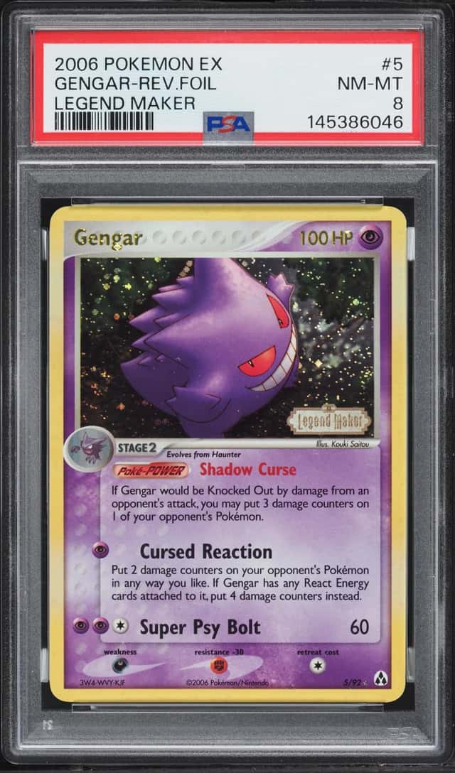 2006 Pokemon EX Legend Maker Reverse Holo Gengar #5 PSA 8 NM-MT