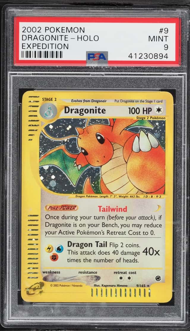 2002 Pokemon Expedition Holo Dragonite #9 PSA 9 MINT