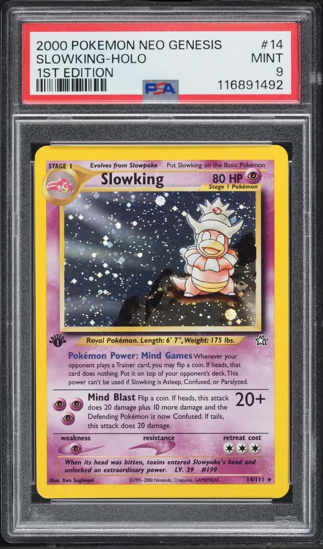 2000 Pokemon Neo Genesis 1st Edition Holo Slowking #14 PSA 9 MINT