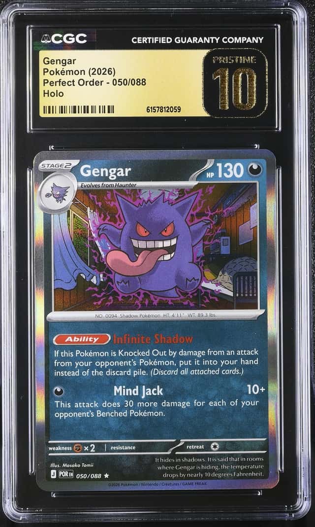 2026 Pokemon Perfect Order Gengar Rare Pristine #050/088 CGC 10