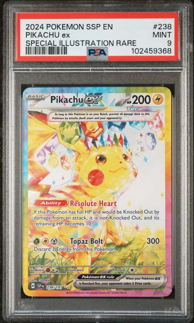 2024 Pokemon Surging Sparks Pikachu Ex #238/191 PSA 9